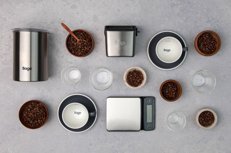 Flat lay of Sage Barista Tool Kit for your coffee essentials