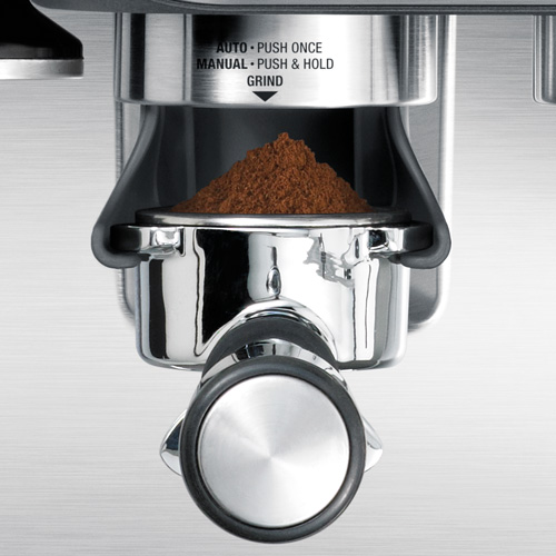 the Barista Expressâ¢ Espresso in Brushed Stainless Steel dose-control grinding