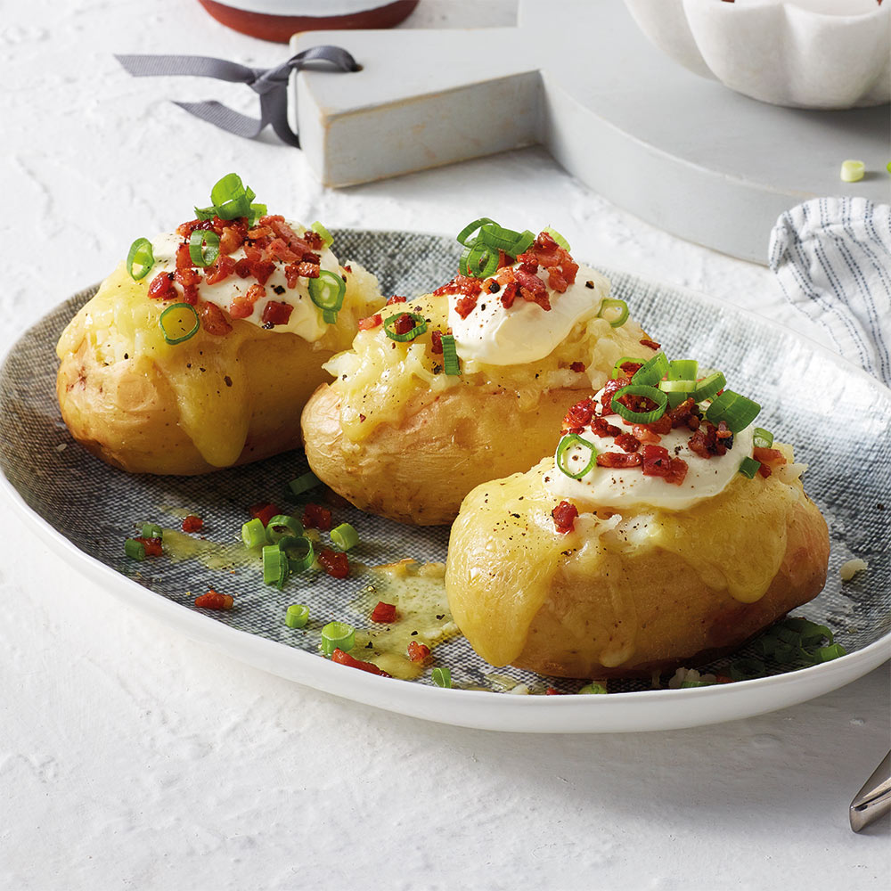 the Wave Range recipes - loaded baked potatoes
