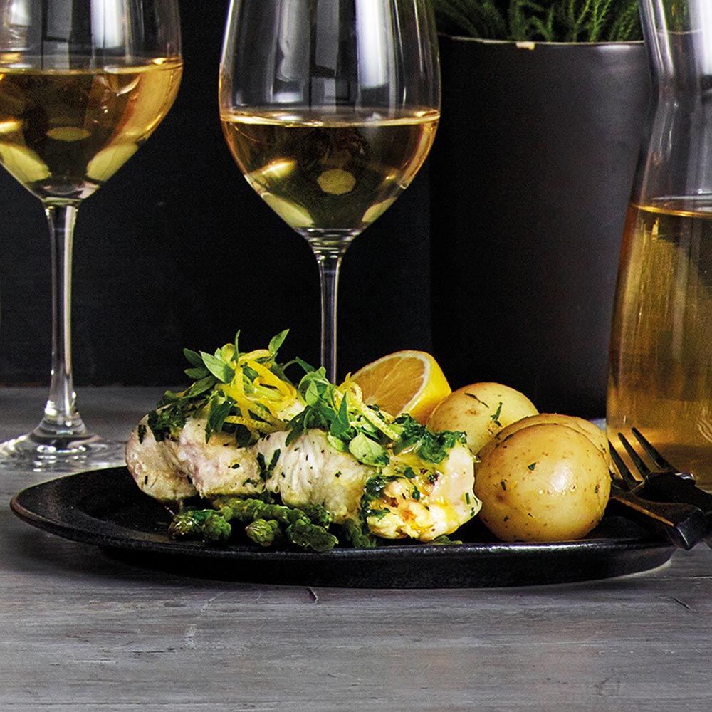 the Wave Range recipes - white fish with herb butter