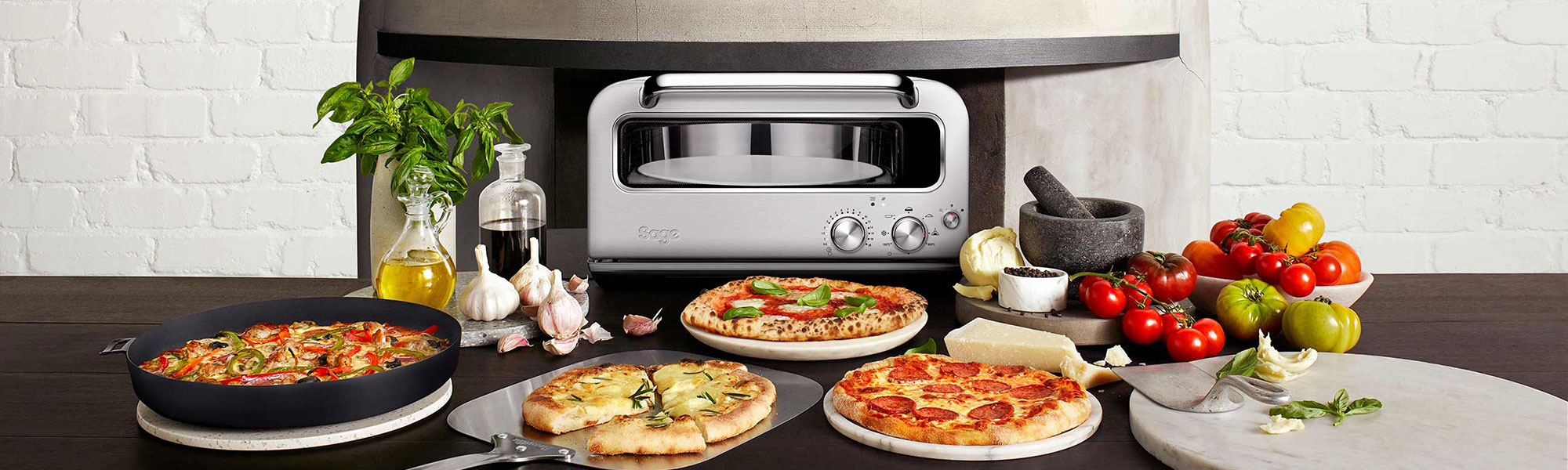 the Smart Oven Pizzaiolo Pizza maker in Brushed Stainless Steel