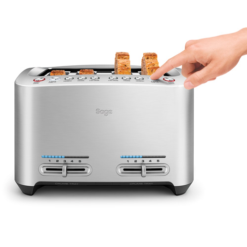the Smart Toaster™ 4 tranches Grille-pains en Argent abaissement une touche