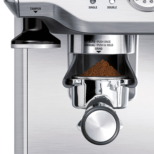the Barista Express™ Espresso in Geborsteld roestvrij staal nauwkeurige espresso-extractie