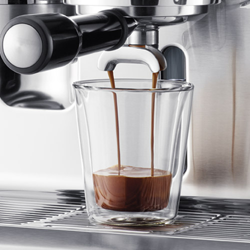 the Oracle™ Espresso in Brushed Stainless Steel LCD display