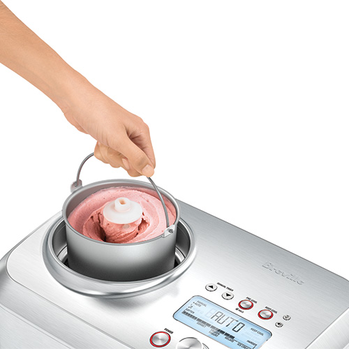 the Smart Scoop™ Ice Cream Maker in Brushed Stainless Steel keep cool functionality