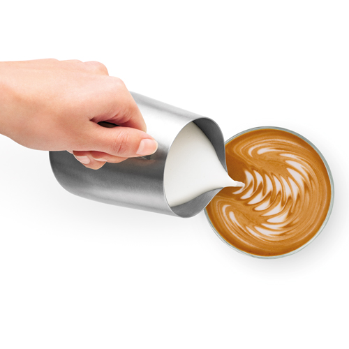 the Barista Express™ Espresso in Brushed Stainless Steel micro-foam milk texturing
