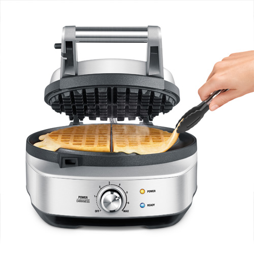 the No-Mess Waffle™ Waffle Maker in Brushed Stainless Steel browning control