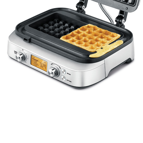 the Smart Waffle™ Pro Waffle Maker in Stainless Steel no mess moat