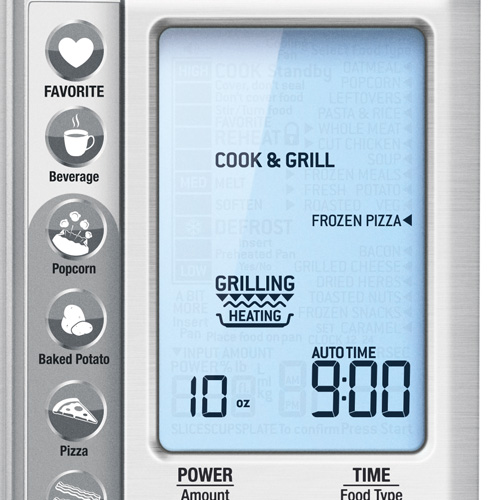 the Quick Touch™ Crisp Microwave in Brushed Stainless Steel shortcuts panel