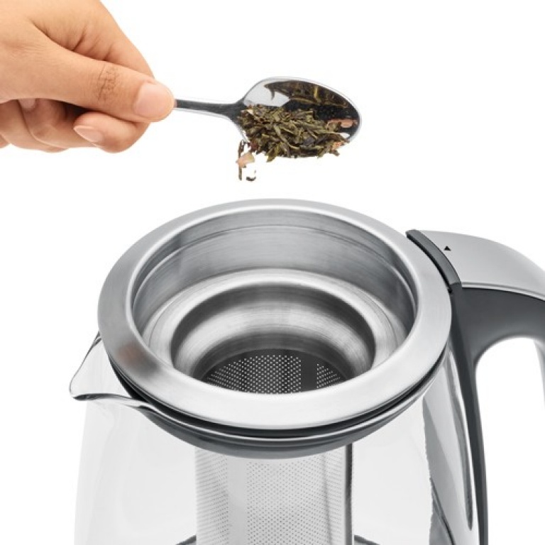 the Sage Smart Tea Infuser® Kettle & Tea in Brushed Stainless Steel with Glass Kettle 5 presets to suit your tea