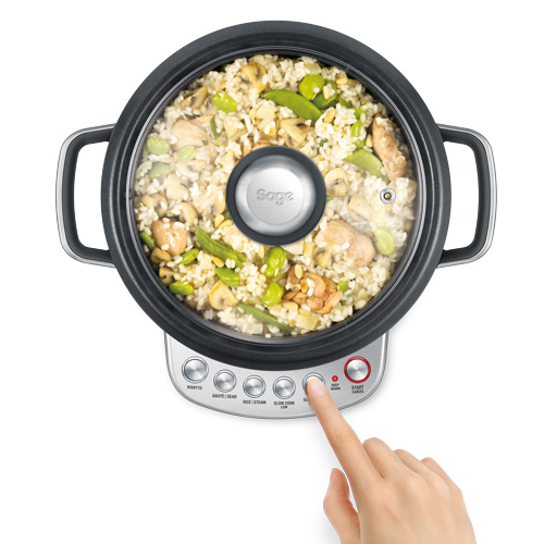the Risotto Plus™ Rice Cooker in Silver cook and serve bowl