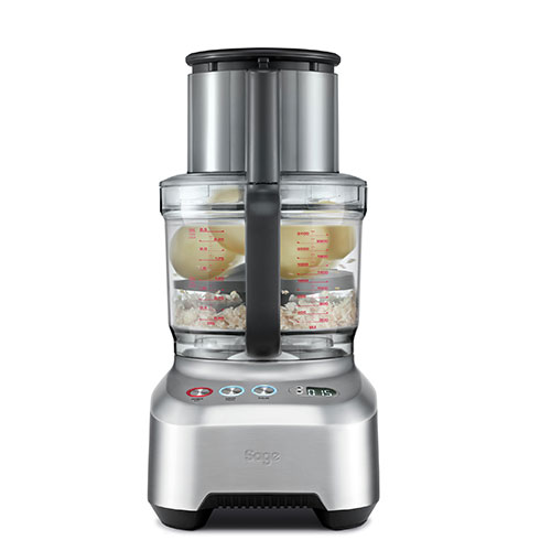 the Kitchen Wizz™ Peel & Dice Food Processor in Brushed Aluminium heavy duty induction motor