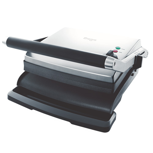 The Adjusta Grill & Press™ Grills & Sandwich Makers in Brushed Stainless Steel floating hinged top plates
