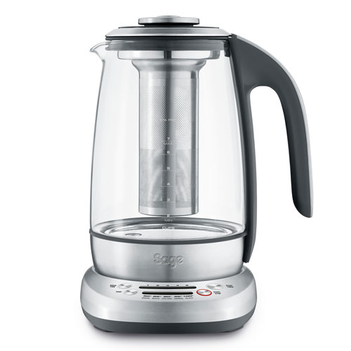 the Sage Smart Tea Infuser® Kettle & Tea in Brushed Stainless Steel with Glass Kettle hot water boiler