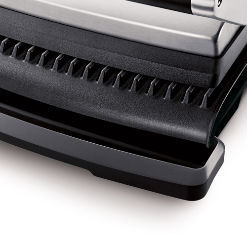 The AdjustaGrill™ Sandwich Maker in Brushed Stainless Steel removeable drip tray