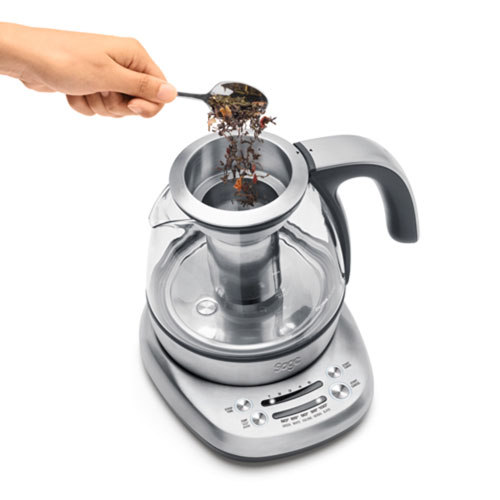 the Sage Smart Tea Infuser™ Compact Tea Maker in Glass kettle with brushed stainless steel base 5 presets to suit your tea