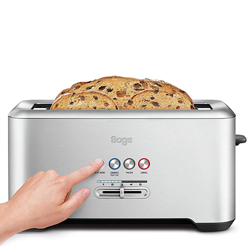 the Bit More Toaster® 4 Slice Toasters in Silver extra long 4-slice capacity