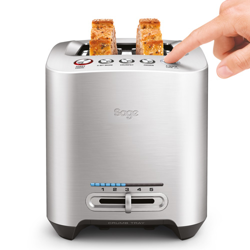 The Smart Toast™ 2-Slice Toaster Toasters in Silver 1-touch lowering