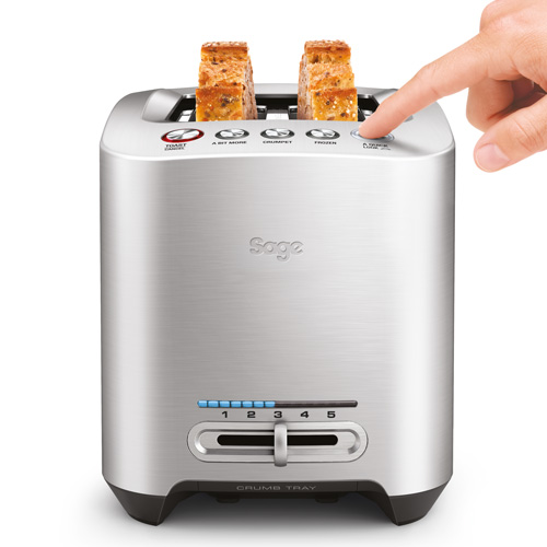 Paine prajitor de paine Smart Toast ™ cu 2 taieturi, in argint, cu o singura atingere